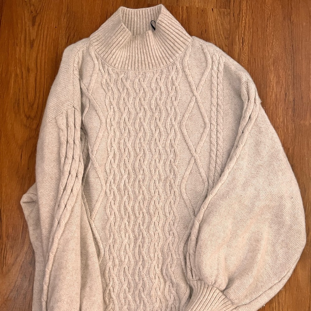 Cardigan cream sweater dress.